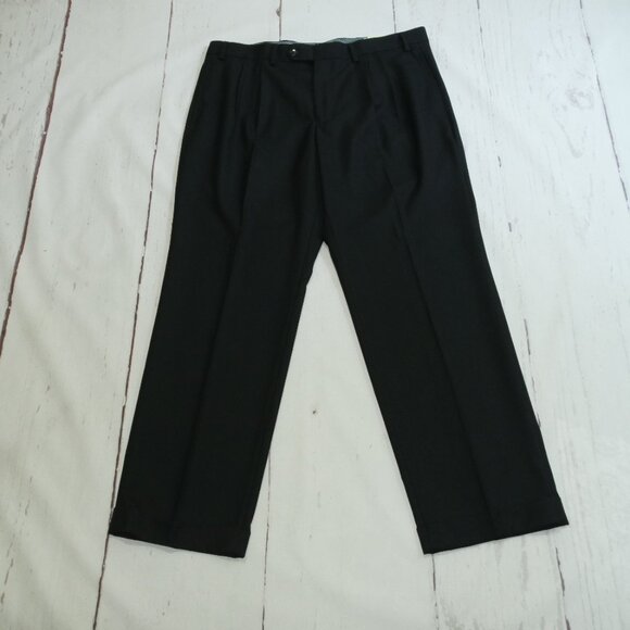 LAUREN RALPH LAUREN NWT Black Pleated Front Polished Cuff Machine Washab… - Picture 3 of 14